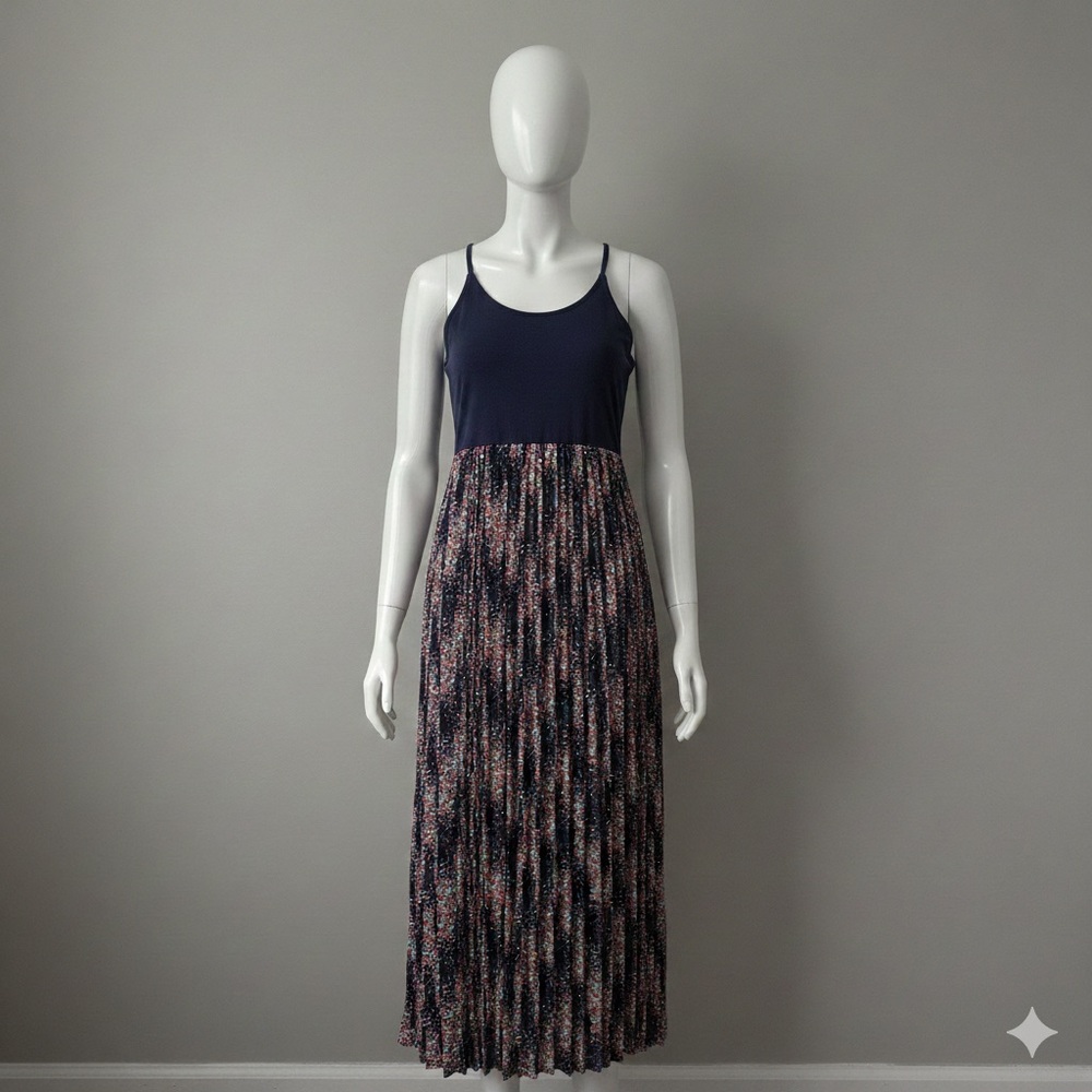 Navy Blue Floral Maxi Dress